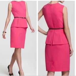 Calvin Klein Pink Peplum Midi Shift Dress